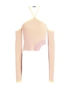 Gcds Comma Asymmetric Ribbed Top In Orange