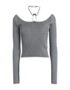 Gcds Woman Sweater Charcoal Size L Viscose, Polyester In Grey
