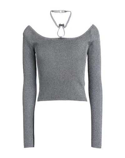 Gcds Woman Sweater Steel Grey Size L Viscose, Polyester