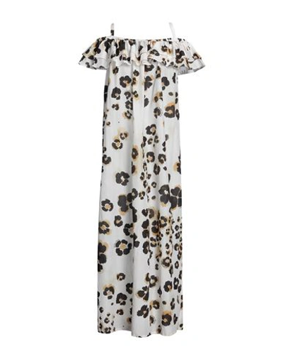 Boutique Moschino Woman Maxi Dress Off White Size 6 Cotton, Silk