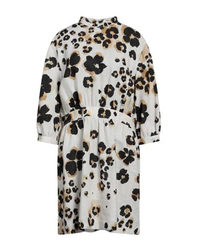 Boutique Moschino Woman Mini Dress Off White Size 12 Linen
