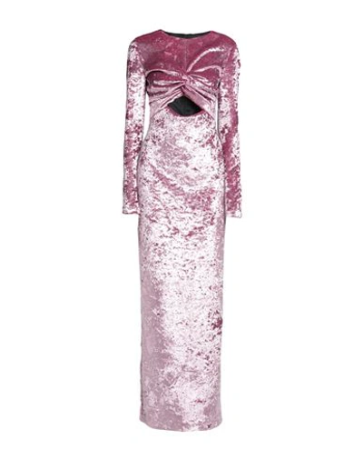 Msgm Woman Maxi Dress Pink Size 4 Polyester, Elastane