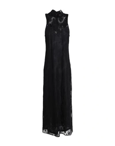 Max & Co . Lino Woman Maxi Dress Black Size L Polyamide, Cotton