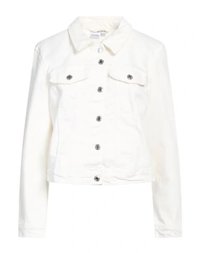 Vero Moda Woman Denim Outerwear White Size L Cotton, Polyester, Recycled Cotton, Elastane