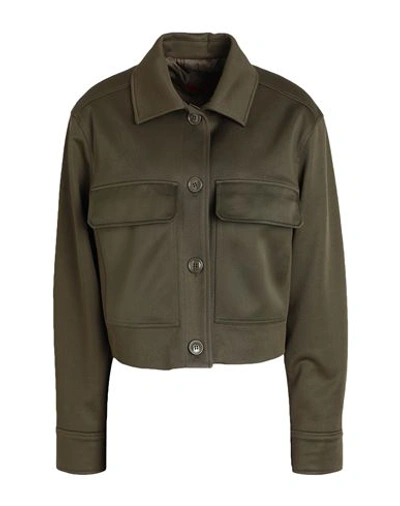 Max & Co . Mirra Woman Jacket Military Green Size Xl Polyester, Cotton