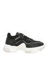 Furla Wonder Lace_up Sneaker T.40 Woman Sneakers Black Size 10 Leather, Polyamide, Polyurethane