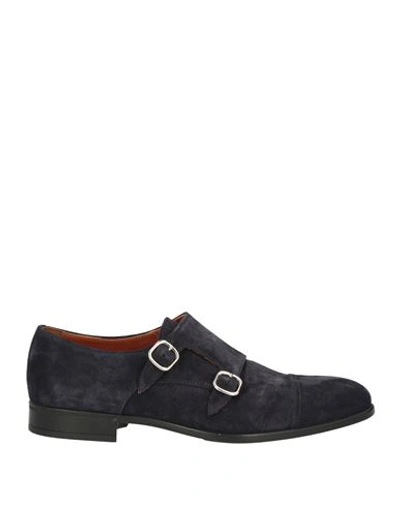 Doucal's Man Loafers Midnight Blue Size 9.5 Soft Leather In Black