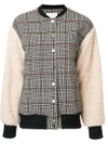 CARVEN CARVEN CHECKED BOMBER JACKET - GREY,1045M238F12242169