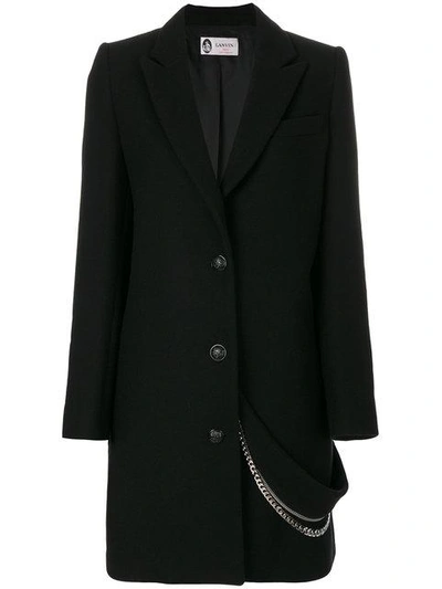 Lanvin Classic Coat With Chain In Black