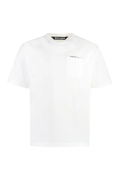 Palm Angels Cotton Crew-neck T-shirt In White