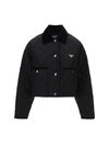 Prada Kurze Jacke Aus Leichtem Re-nylon In Nero