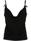 Pinko Bow-detail Draped Top In Black