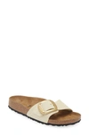 Birkenstock Madrid Vegan Big Buckle Sandal In Ecru Nubuck