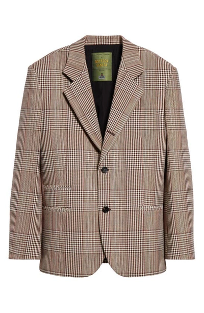 Bottega Veneta Checked Double Cotton Blend Jacket In Brown Check