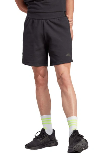 Adidas Originals Men's Z.n.e. Premium Loose-fit Stretch Printed 7" Drawstring Shorts, Regular & Big & Tall In Black/black
