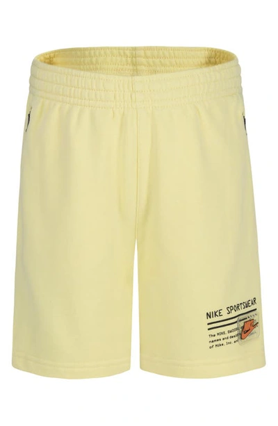 Nike Sportswear Paint Your Future Little Kids' French Terry Shorts In Yellow