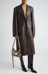 Acne Studios Ovittor Faux Leather Coat In Brown
