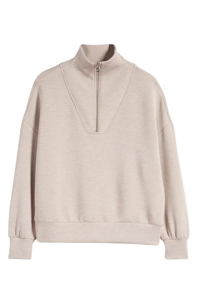 Varley Hawley Half-zip Sweatshirt In Taupe