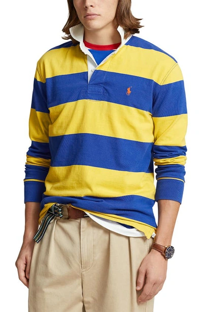 Polo Ralph Lauren Classic Fit Rugby Polo Shirt In Chrome Yellow,cruise Royal