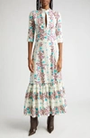 ETRO PLACED FLORAL PRINT COTTON MAXI DRESS