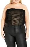 CITY CHIC FALLON TULLE RUCHED CORSET TOP