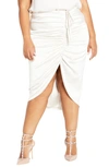 CITY CHIC RYLIE RUCHED SATIN SKIRT