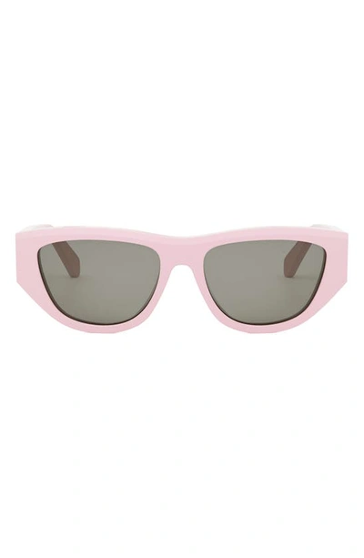 Celine Monochroms Acetate Cat-eye Sunglasses In Pink/gray Solid