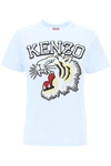 Kenzo White Cotton T-shirt In Light Blue