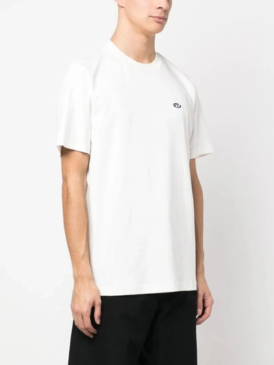 Diesel T-shirt With Oval D Patch In White