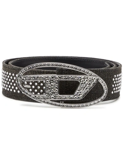 Diesel B-1dr Studded Belt In T8013 Black