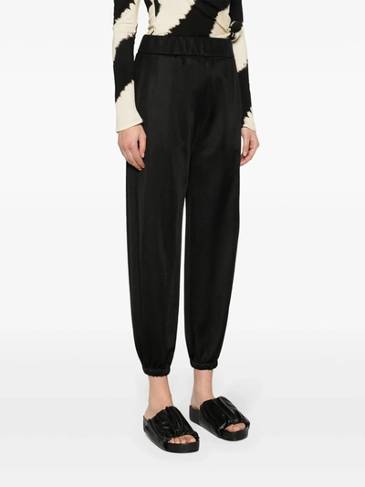 Jil Sander Women Basic Ankle Banded Pants In 001 Black