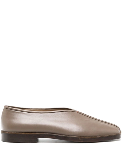 Lemaire Men Flat Piped Slippers In Pu813 Misty Mauve