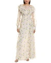 Ted Baker Womens Lt-yellow Vivyana Frilled Woven Maxi Dress In Yellow