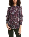 Ted Baker Semi-sheer Blouse In Blue