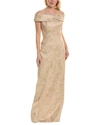 Teri Jon Women's Metallic Jacquard Off-the-shoulder Gown In Multi