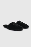 Anine Bing Link-detail Shearling Mules In Black