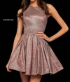 Sherri Hill Glitter Dress In Red/silver In Multi