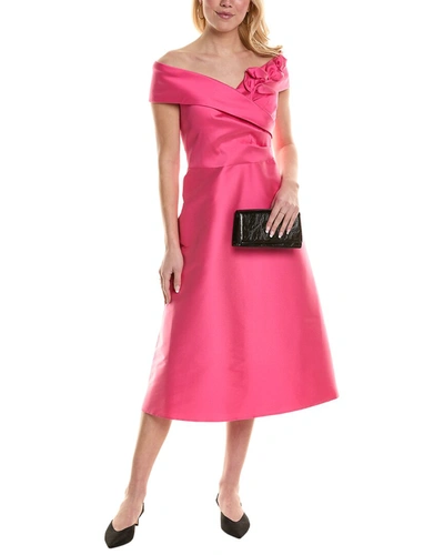 Teri Jon By Rickie Freeman Women's Off-the-shoulder Rose Appliqué Cocktail Dress In Pink