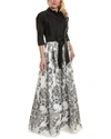 TERI JON BY RICKIE FREEMAN EMBROIDERED SHIRT GOWN