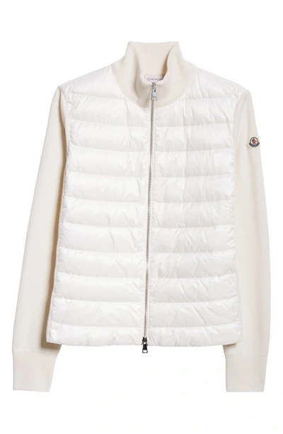 Moncler Hybrid Padded Cardigan In Ivory