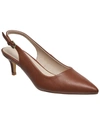 French Connection Quinn Womens Vegan Leather Pointed Toe Kitten Heels In Brown