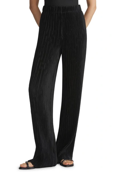 Lafayette 148 Parkside Pleated High-rise Satin Pants In Black