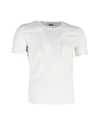 Versace Logo Crewneck T-shirt In White Cotton In White