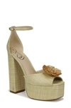 SAM EDELMAN KORI FLORA ANKLE STRAP PLATFORM SANDAL