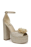 SAM EDELMAN KORI FLORA ANKLE STRAP PLATFORM SANDAL