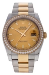 WATCHFINDER & CO. ROLEX PREOWNED OYSTER PERPETUAL DATEJUST DIAMOND BRACELET WATCH, 36MM