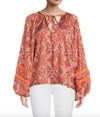 Ramy Brook Printed Daily Top In Zinnia Orange In Multi