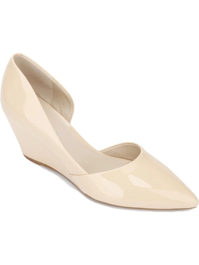 Kenneth Cole New York Ellis Womens Leather Slip On D'orsay In Beige