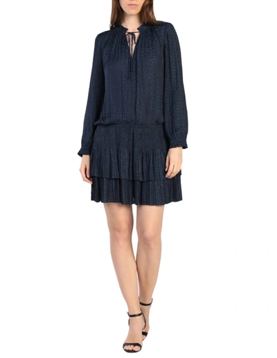 Current Air Laurel Pleated Mini Dress In Navy In Blue