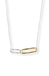 ARGENTO VIVO STERLING SILVER TWO-TONE LINKED PENDANT NECKLACE